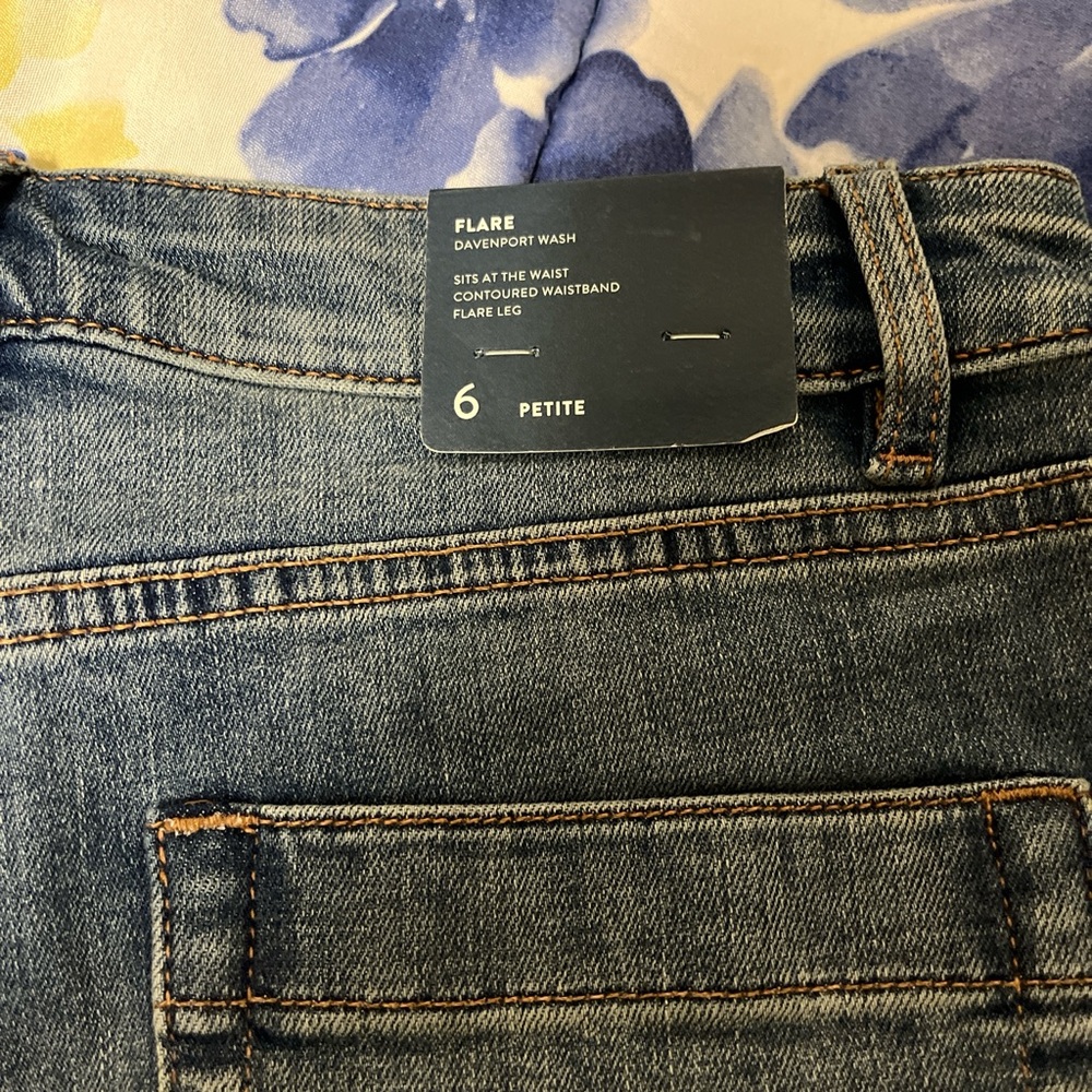 J. Jill Blue Flare Wide Leg Jeans - Picture 5 of 6